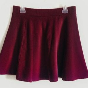 H&M maroon skater skirt